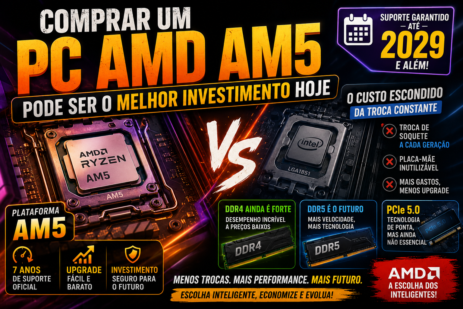 AM5 vale a pena em 2026? Descubra se a plataforma da AMD é o melhor investimento