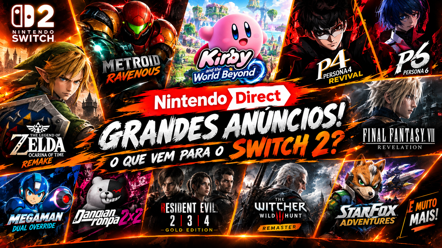 Nintendo Direct de Setembro Surpreende com Metroid, Kirby, Zelda, Persona e Muito Mais no Switch 2