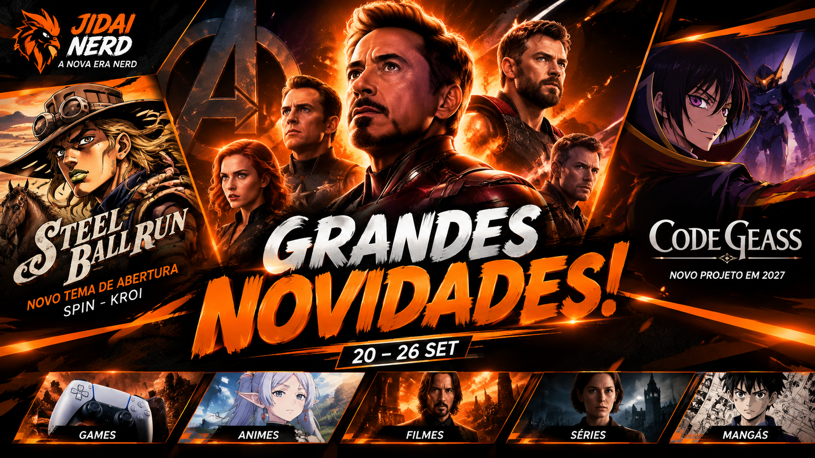 GRANDES ANÚNCIOS DE ANIMES, NOVOS TRAILERS E O RETORNO DE AVENGERS! | NOTÍCIAS NERD